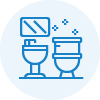 Ikona toalety symbolizująca sprzątanie i utrzymanie łazienek i toalet